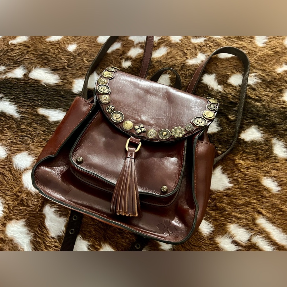 Patricia Nash Jovanna Renaissance Leather Backpack Purse BoHo Designer Chic Fall